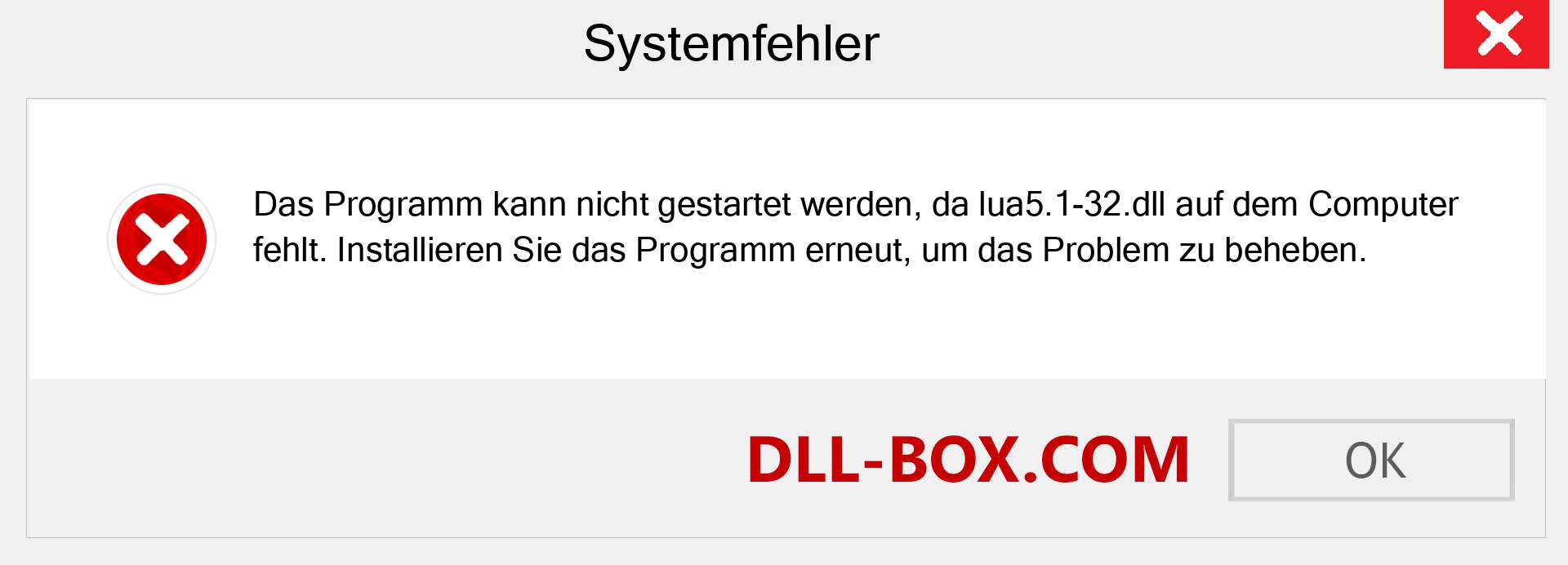 lua5.1-32.dll-Datei fehlt?. Download für Windows 7, 8, 10 - Fix lua5.1-32 dll Missing Error unter Windows, Fotos, Bildern