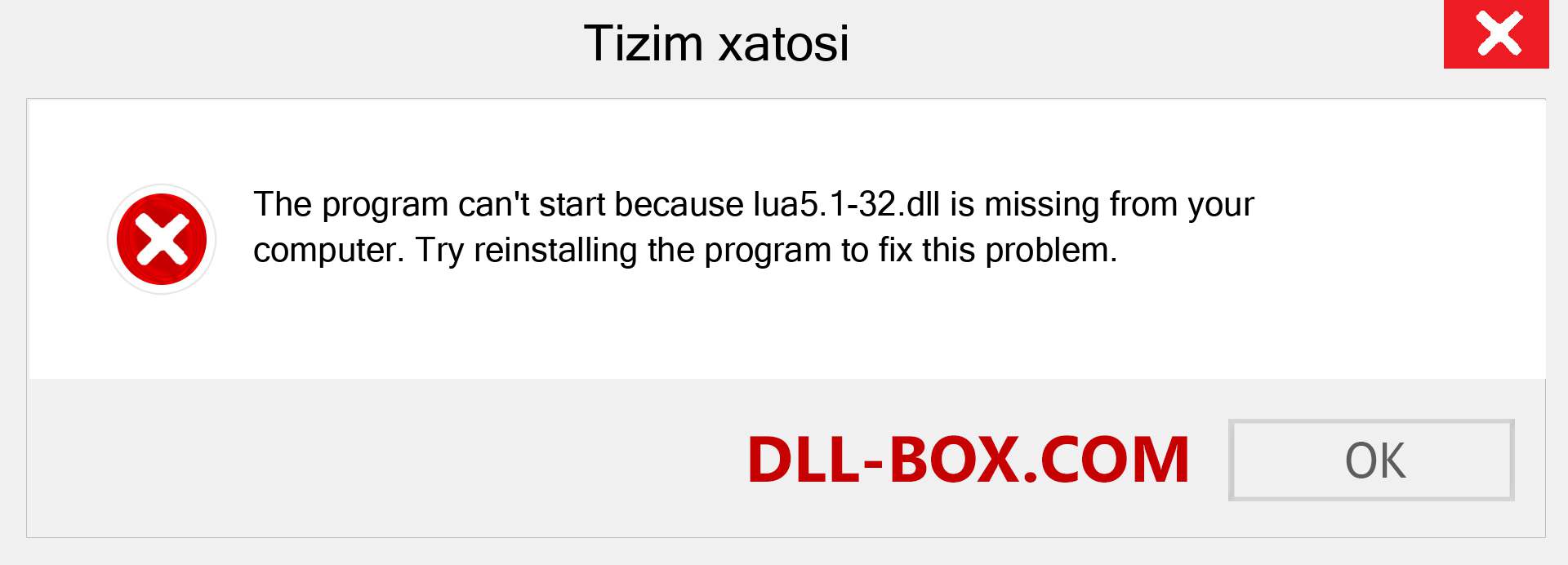 lua5.1-32.dll fayli yo'qolganmi?. Windows 7, 8, 10 uchun yuklab olish - Windowsda lua5.1-32 dll etishmayotgan xatoni tuzating, rasmlar, rasmlar